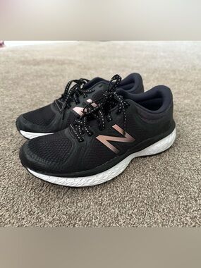 New Balance Women's 720 v4 Black Running Shoes with Rose Gold Logo
